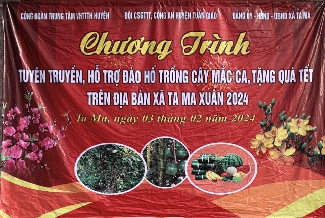 Chương trình ra quân tuyên truyền, hỗ trợ người dân đào hố trồng cây Mắc ca trên địa bàn xã Ta Ma