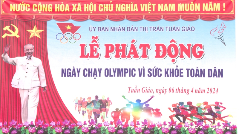 UBND thị trấn tổ chức Lễ phát động Ngày chạy Olympic vì sức khỏe toàn dân năm 2024