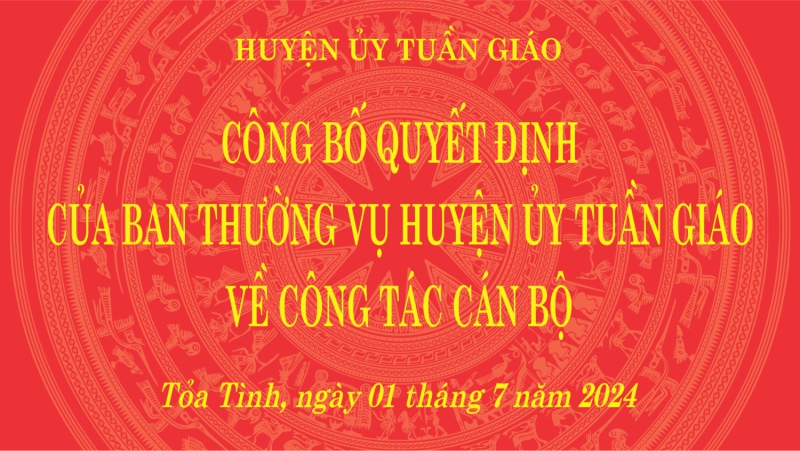 Lễ công bố quyết định về công tác cán bộ tại xã Tỏa Tình