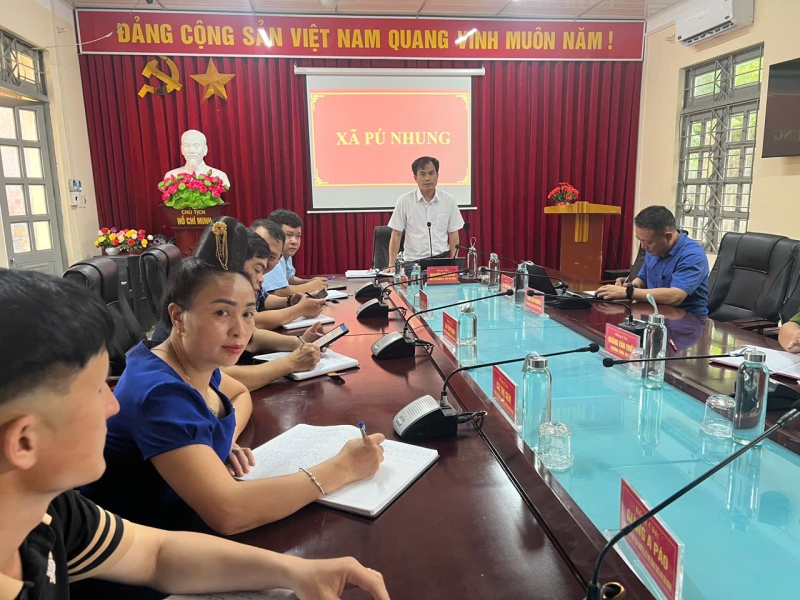 Tiểu ban Hậu cần, Bảo vệ, Phục vụ Đại hội Đảng bộ xã Pú Nhung lần thứ nhất, nhiệm kỳ 2025 – 2030 họp phiên thứ 3