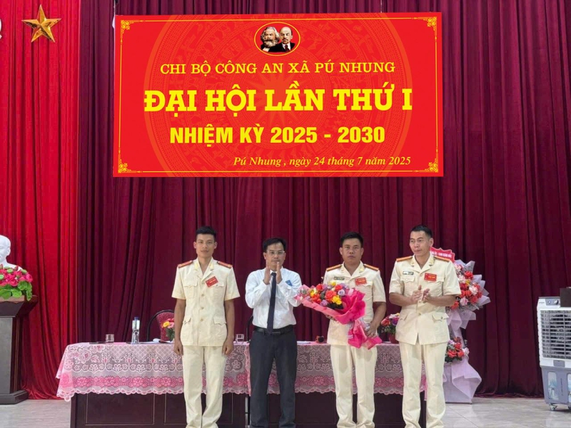 Đại hội chi bộ công an xã Pú Nhung thành công tốt đẹp